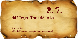 Mánya Tarzícia névjegykártya